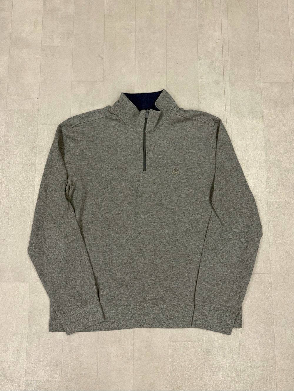 Men's Southern Tide Grey Quarter-Zip Sweater